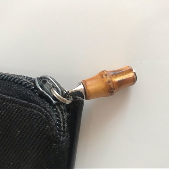 COPY - Authentic Gucci Vintage Bamboo Patent Leather Canvas Zipper Wallet 90’s … - Picture 14 of 16